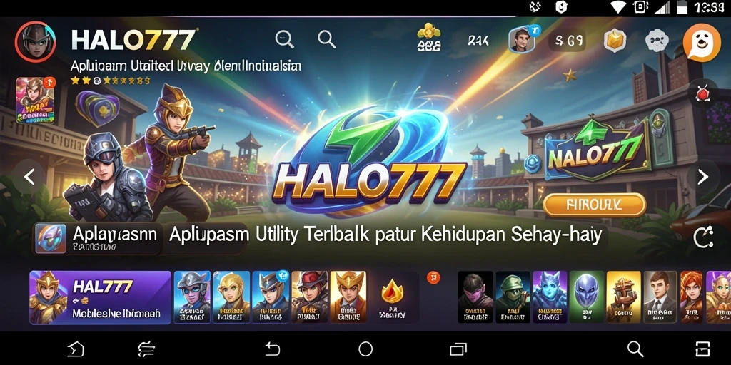 Tampilan aplikasi HALO777 dengan menu utama yang mudah dinavigasi.