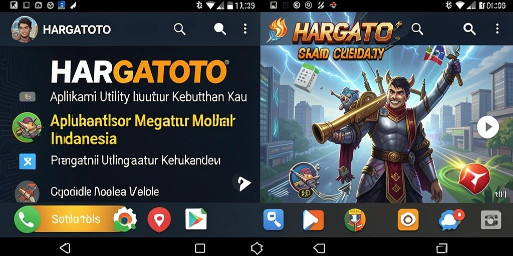 Tampilan utama HARGATOTO dengan berbagai fitur Utility yang berguna.