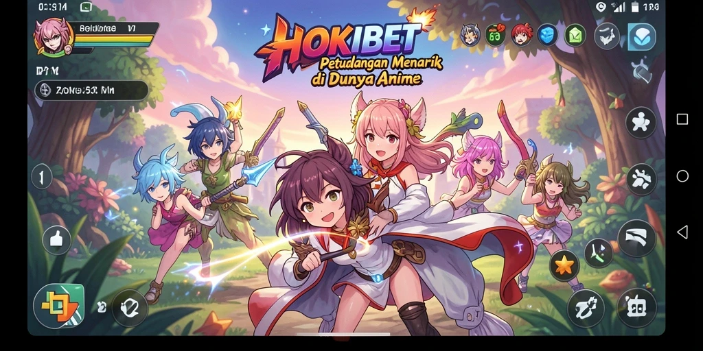 Screenshot gameplay HOKIBET yang menampilkan karakter Anime beraksi.