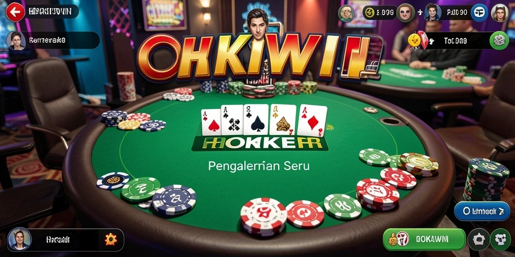 Gambaran permainan HOKIWIN yang memikat dengan pemain poker bersaing.