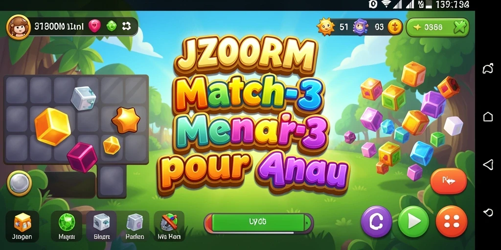 Screenshot gameplay J200M yang menampilkan aksi pencocokan item.