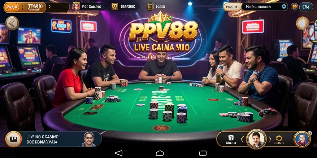 Screenshot gameplay PPV88 yang menunjukkan pengalaman Live Casino yang seru.