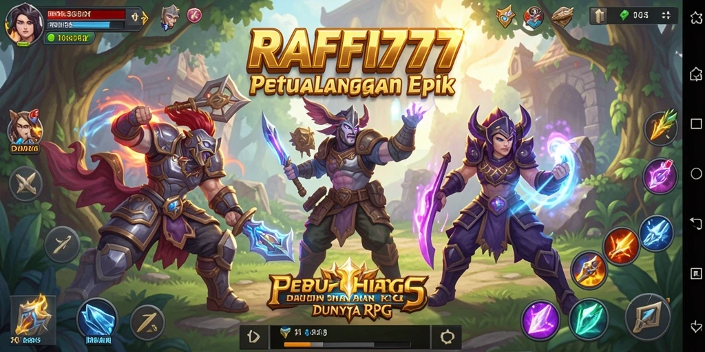 Screenshot utama RAFFI777 menampilkan aksi gameplay RPG yang seru.