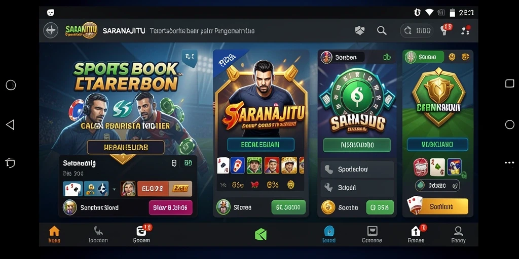 Tampilan gameplay taruhan olahraga di SARANAJITU dengan fitur live betting.