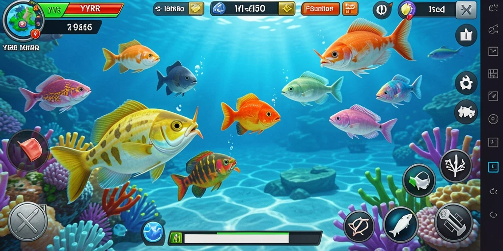 Screenshot gameplay YYRR menampilkan aksi menembak ikan yang seru.